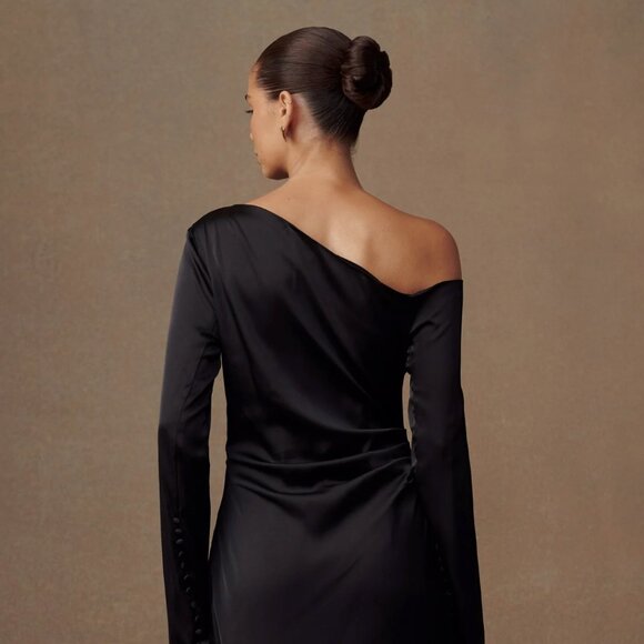 Meshki Avery Long Sleeve Maxi Dress - Black Small - Picture 4 of 7